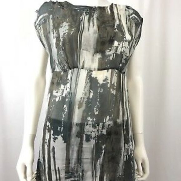 CAbi Watercolor Painted Tunic Sheer Blouse Small - Picture 3 of 4